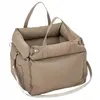 Ledertragetasche, Hundebett oder Tasche fürs Auto, beige Produktbild-Vorschau 1