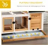 PawHut Clapier cage à lapins rongeurs sur roulettes 2 Voir les images du produit 6