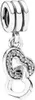 A close-up studio shot of a silver Pandora charm. Podgląd zdjęcia produktu