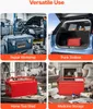 Collage of four images showing different uses of toolboxes: in a repair workshop, in a car trunk, in a home tool shed, and for medicine storage. Podgląd zdjęcia produktu
