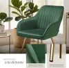 Chaise MARILYN en velours matelassé - vert foncé/or, Lot de Voir les images du produit 4