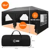 ECD Germany Pavillon 3x6 m Schwarz, Wasserdicht Stabil Produktbild-Vorschau 9
