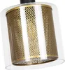 A close-up view of a pendant light fixture with a perforated metal shade inside a glass cylinder. Produktbild-Vorschau