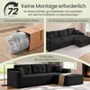 VASAGLE Modulares Sofa, Ecksofa mit Liege rechts, 242 cm Produktbild-Vorschau 6