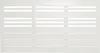 A white wooden fence panel with horizontal slats. Produktbild-Vorschau