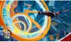 A futuristic racing game scene with a vehicle on a track. Produktbild-Vorschau