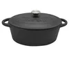 A black cast iron pot with a silver lid handle is shown against a white background. Anteprima dell’immagine prodotto