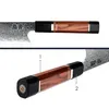 Close-up views of a Japanese chef's knife handle and blade. Podgląd zdjęcia produktu
