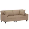 vidaXL 2-Sitzer-Sofa mit Zierkissen Cappuccino-Braun 140 cm Produktbild-Vorschau 3