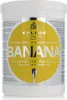 A white tub of Kallos Banana Hair Mask with a large yellow circular label. Podgląd zdjęcia produktu