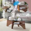 MODFU Couchtisch Oval Sicherheitsglas mit Ablagefach Produktbild-Vorschau 5