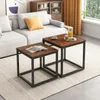 Table basse, ensemble de tables 2en1, loft, brun foncé Voir les images du produit 4