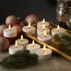 LED Maxi Teelichter - flackernde 3D Flamme - Kunststoff - Timer - D: 5,8cm - weiß - 10er Set Produktbild-Vorschau