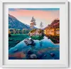 Schöne Bergsee-Landschaft– Wandbild mit Rahmen – Gerahmtes Produktbild-Vorschau 1
