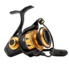 A black and gold fishing reel is shown against a white background. Produktbild-Vorschau
