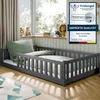 Kinderbett Bodenbett 120x200 cm mit Rausfallschutz & Produktbild-Vorschau 1