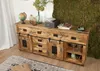 MASSIVMOEBEL24 | Buffet 200x45 Manguier laqué Bois naturel Voir les images du produit 3