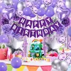 ZERODECO Lila Silber Geburtstagsdeko Set mit Ballons und Produktbild-Vorschau 7