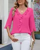 ASKSA Dámské tričko 3/4 rukáv Reschen Halenka V-Neck Letní Náhled obrázku produktu 2
