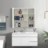 A bathroom vanity with a medicine cabinet above it. Produktbild-Vorschau