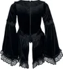 Sinister Gothic Langarmshirt Damen Gothic Top schwarz Produktbild-Vorschau 2