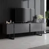 A modern living room setup with a TV stand and a television. Produktbild-Vorschau