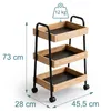 Chariot Relaxdays, 3 niveaux, bambou et métal, dimensions : Voir les images du produit 4