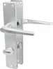 A silver door handle set on a white background. Produktbild-Vorschau