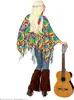A person wearing a hippie costume and holding a guitar. Produktbild-Vorschau