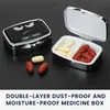 kwmobile 2x Edelstahl Tablettenbox mit 2 Fächern - 5,5 x 4 Produktbild-Vorschau 2