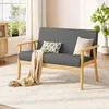 Iropro Canapé 2 places tissu 113x67x75 cm gris clair Voir les images du produit 1