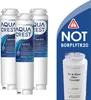 Three water filters are shown on the left, and a single water filter with a warning overlay is shown on the right. Produktbild-Vorschau