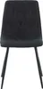 A black dining chair with a diamond-stitched backrest and black metal legs, shown from the front against a white background. Náhled obrázku produktu