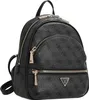 A black Guess backpack with a repeating logo pattern. Náhľad obrázku produktu