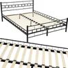 A black metal bed frame with wooden slats, shown from a diagonal perspective. Náhled obrázku produktu