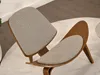 Fauteuil design DAHL - beige foncé / noyer Voir les images du produit 5
