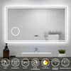 AICA LED Badspiegel 120x70cm mit Beschlagfrei Uhr Produktbild-Vorschau 1