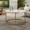 Konferenční stolek Vicco Marlo Bílý mramor 77 x 77 cm, Náhled obrázku produktu 6