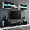 Set di pensili TV 5 pezzi con luci LED nero lucido Anteprima dell’immagine prodotto 2