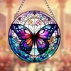 GKA Sonnenfänger Schmetterling lila 15 cm Buntglas Produktbild-Vorschau 3
