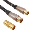 A close-up shot of two coaxial cables and a connector, with the Hama logo visible on one of the cables. Produktbild-Vorschau
