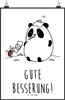 Mr. & Mrs. Panda Bild Panda Gute Besserung DIN A4 - Weiß - Produktbild-Vorschau 1