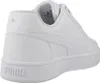 A white Puma Caven 2.0 Jr. sports shoe is shown from the back-left side on a white background. Produktbild-Vorschau