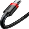 A close-up shot of a black and red braided micro USB cable. Náhled obrázku produktu
