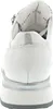 The back view of a white leather sneaker with silver accents. Produktbild-Vorschau