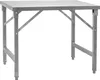 A stainless steel folding table on a white background. Anteprima dell’immagine prodotto