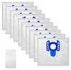 A stack of vacuum cleaner bags, with one bag in the foreground showing a blue plastic connector. Produktbild-Vorschau