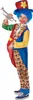 A child dressed as a clown holding a toy trumpet. Produktbild-Vorschau