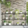 vidaXL třípatrový stojan na rostliny černý 400 x 32 x 104 Náhled obrázku produktu 4