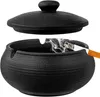 Aschenbecher Schwarzer Retro Keramikaschenbecher mit Produktbild-Vorschau 1